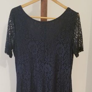 Navy Blue Lace Suzanne Betro Dress, 14